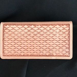 All leather basket stamped roper checkbook/wallet.